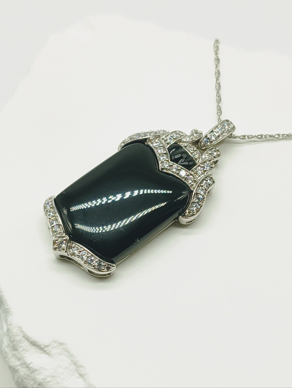 Sterling Silver Victoria Wieck Onyx Pendant Necklace